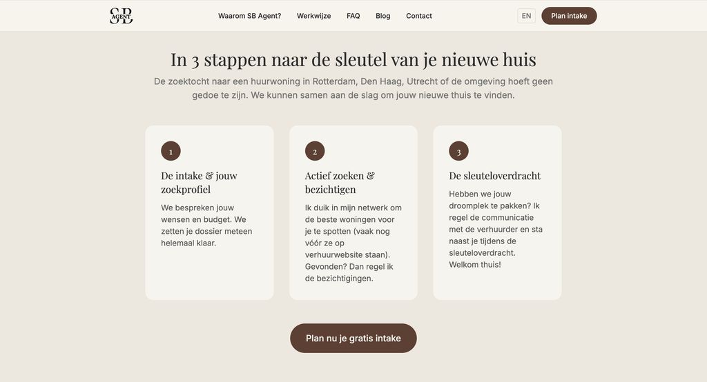 Sectie 'In 3 stappen naar de sleutel van je nieuwe huis'